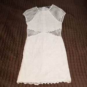 TOPSHOP MESH CUTOUT BODYCON LACEY DRESS